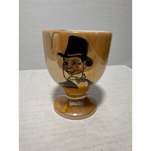 Charlie McCarthy Ceramic Egg Cup Luster Ware Japan Vintage 1930s